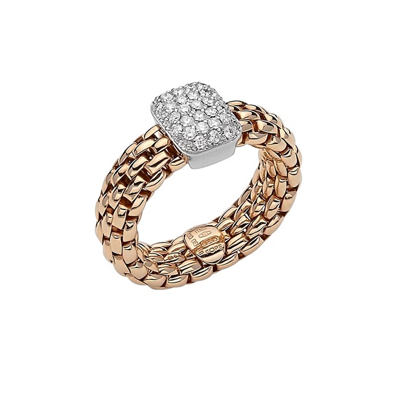 Fope Gioielli Vendome Rose/ White Gold & Diamond Ring