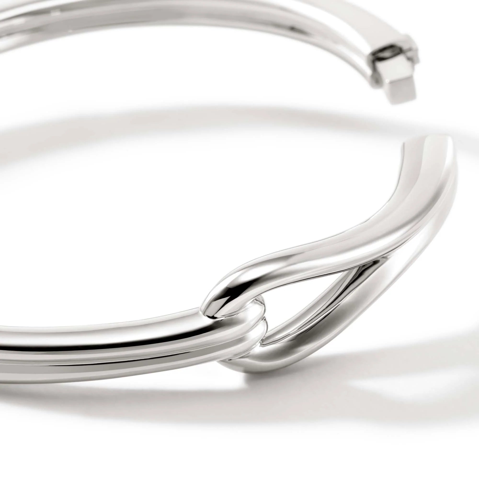 JOHN HARDY STERLING SILVER SURF 12.5MM HINGED BANGLE, SIZE MEDIUM