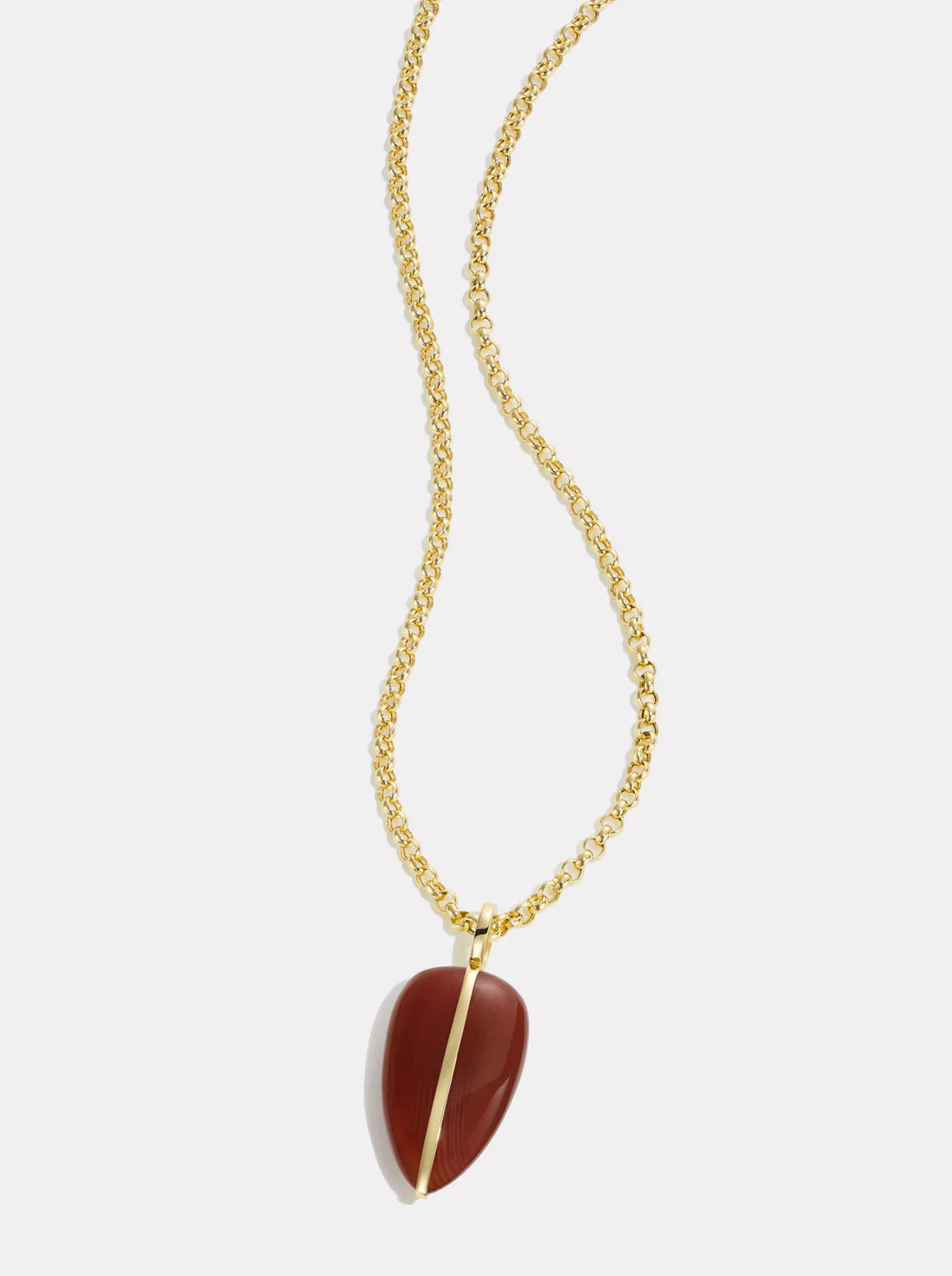 BY PARIAH LARGE PEBBLE PENDANT 14K RECYCLED YELLOW GOLD, RED BANDED CARNELIAN