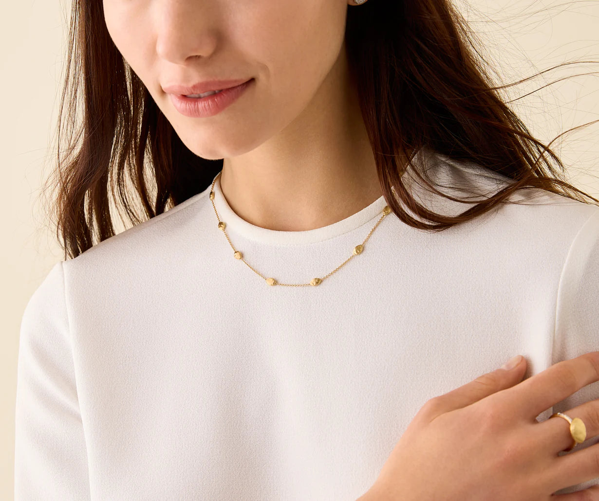 MARCO BICEGO 18K YELLOW GOLD SIVIGLIA SMALL BEAN NECKLACE, 18".