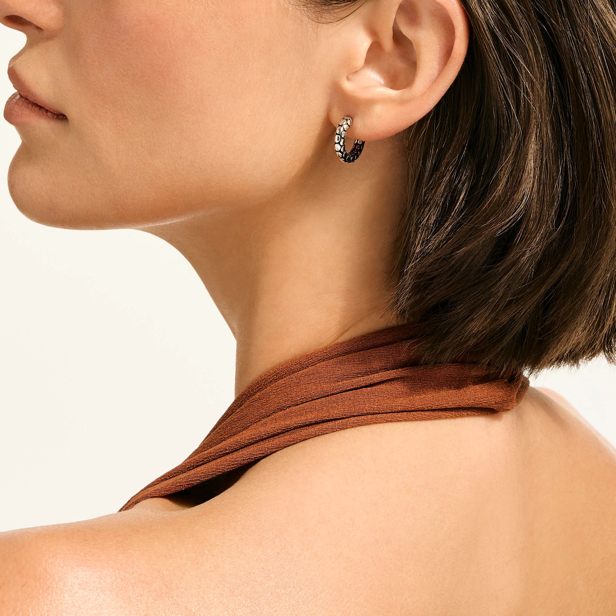 JOHN HARDY DOT STERLING SILVER HOOP EARRINGS