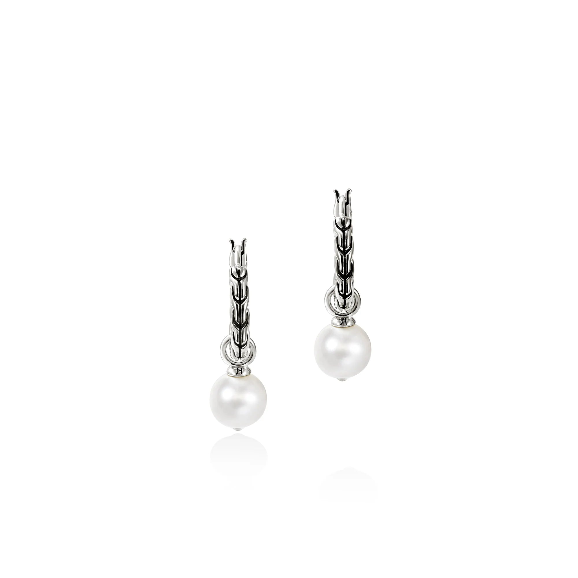JOHN HARDY ESSENTIAL PEARL HOOP EARRING, STERLING SILVER, 16MM