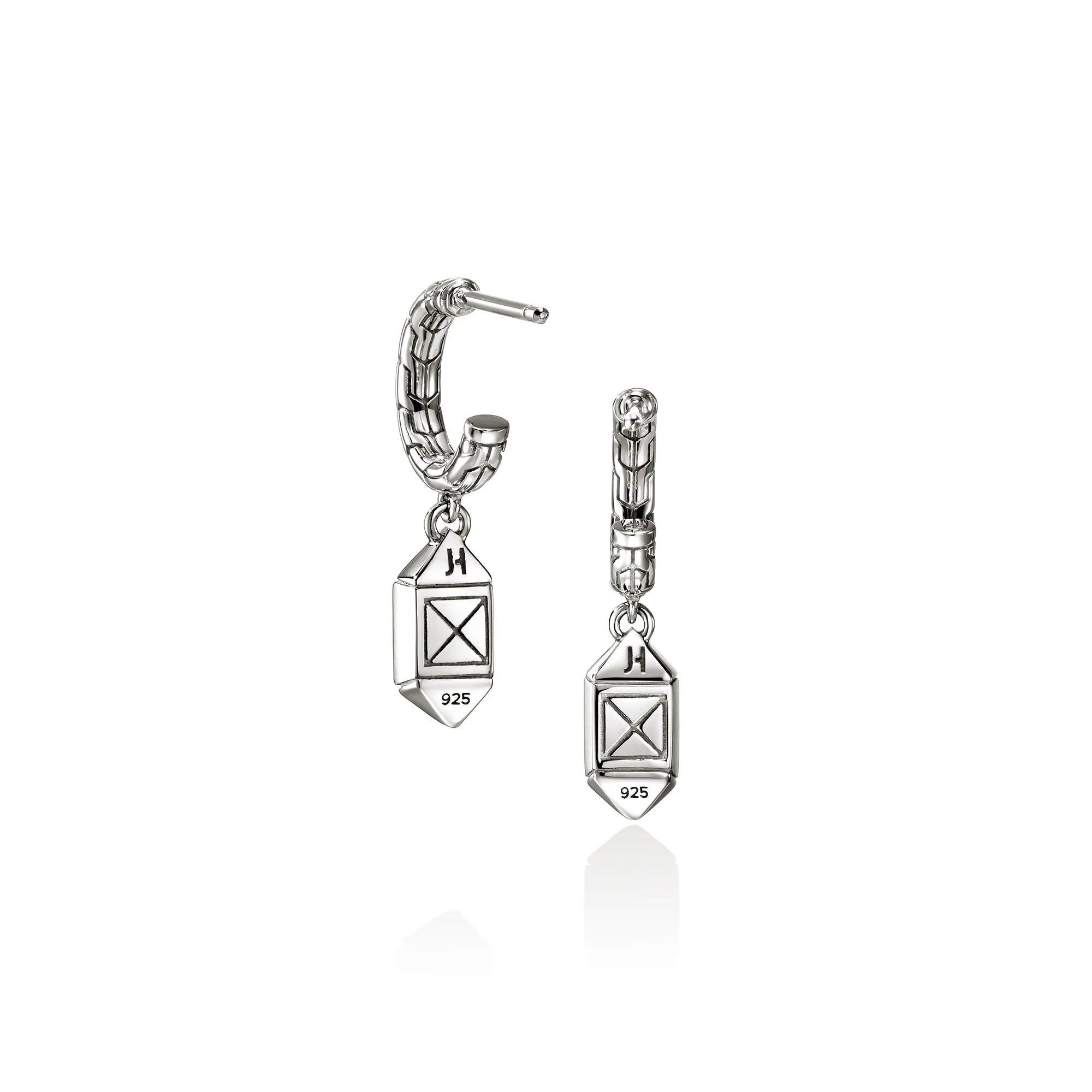 JOHN HARDY ICON STUD SILVER DIAMOND PAVE (0.14) DROP EARRINGS