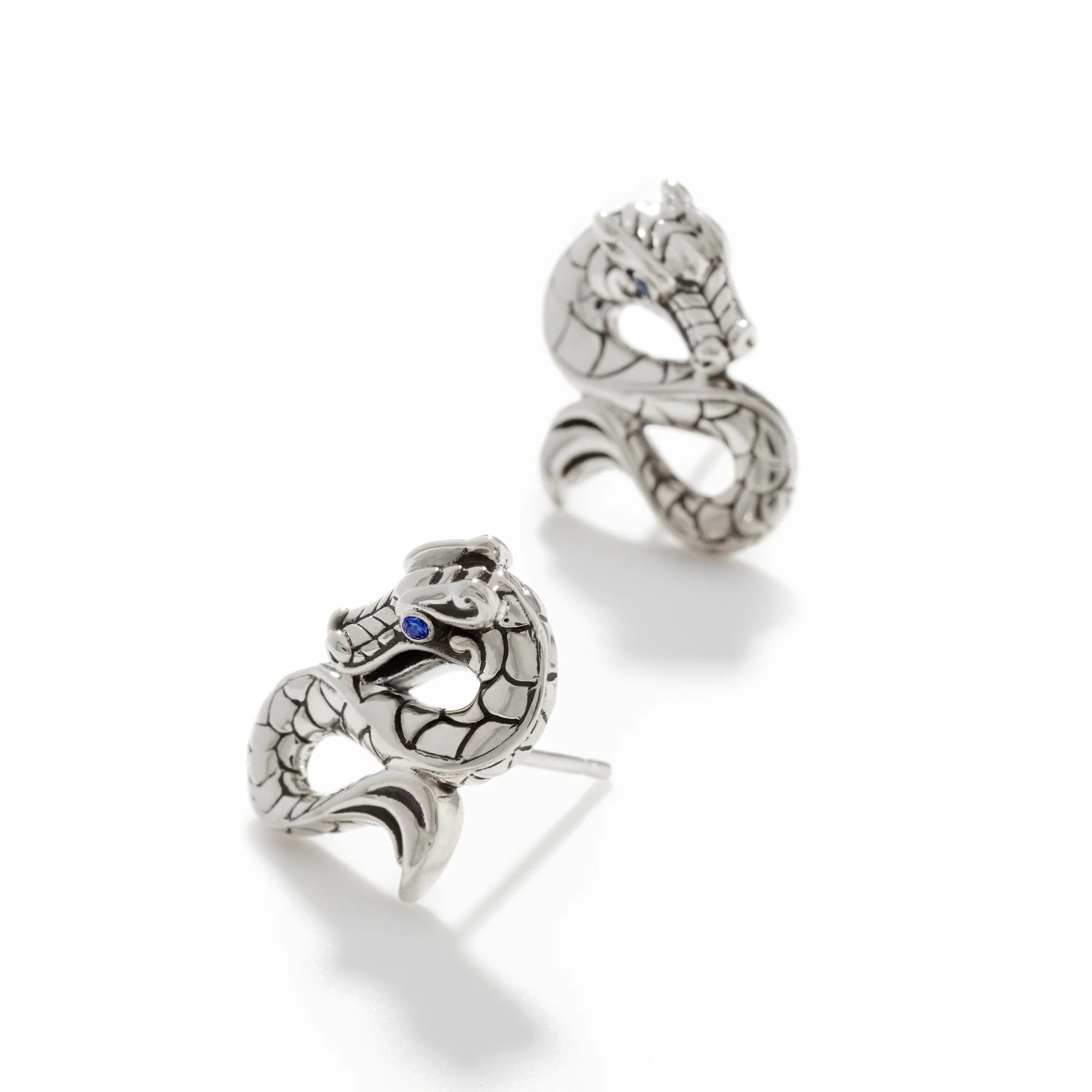 JOHN HARDY NAGA STUD EARRINGS, STERLING SILVER