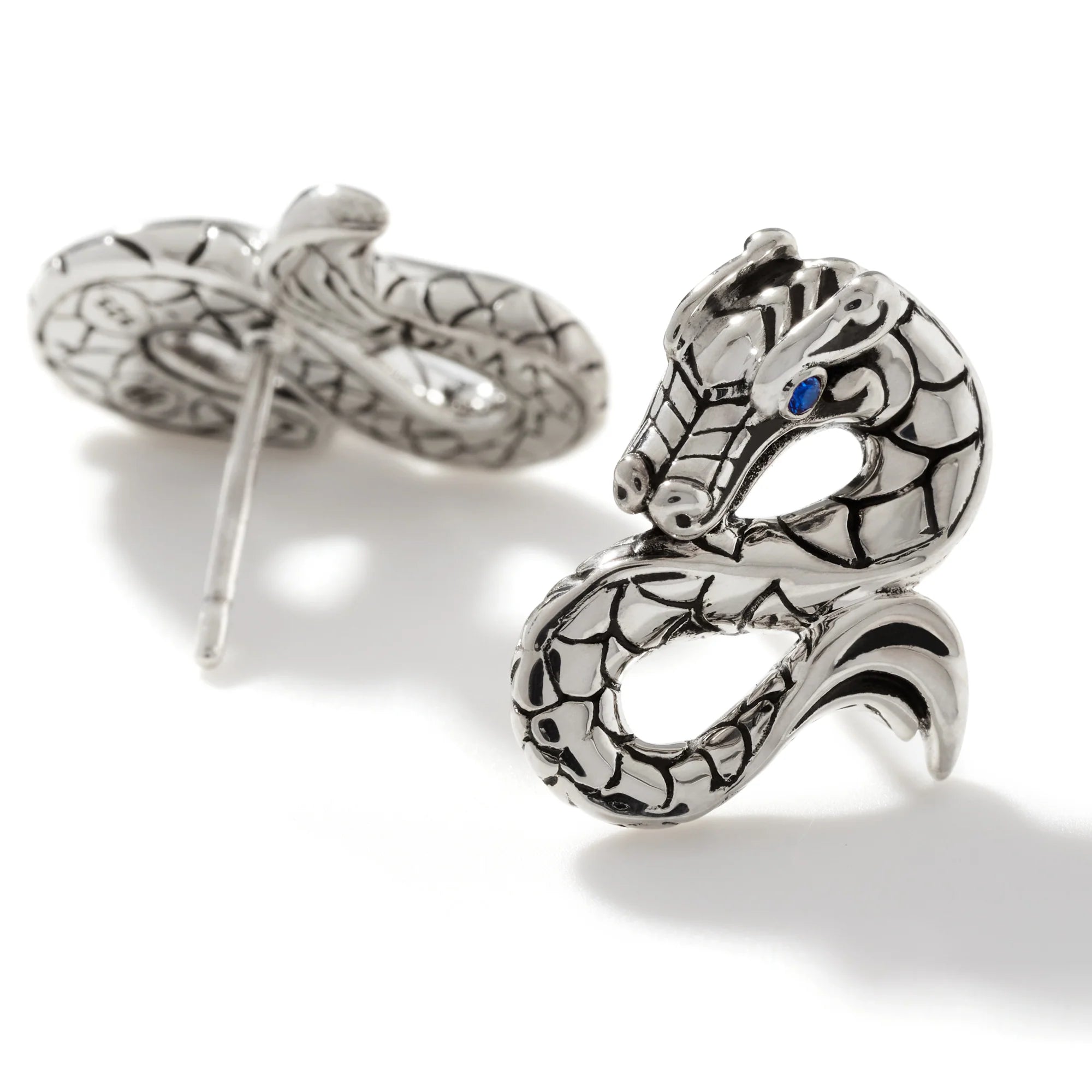 JOHN HARDY NAGA STUD EARRINGS, STERLING SILVER