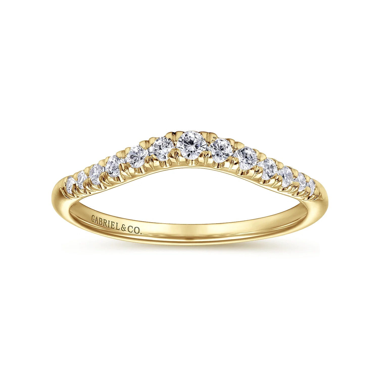 Annecy Curved French Pavé Diamond Wedding Band