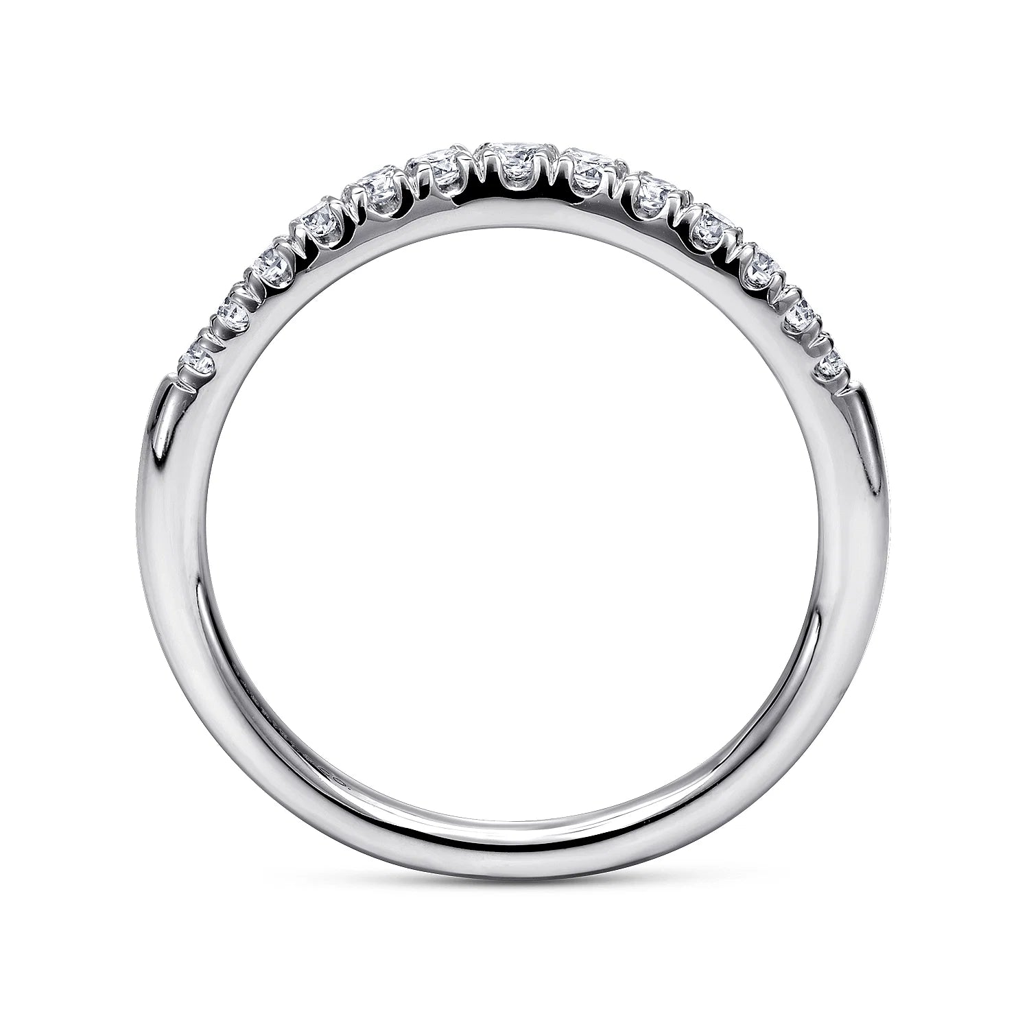 Annecy Curved French Pavé Diamond Wedding Band