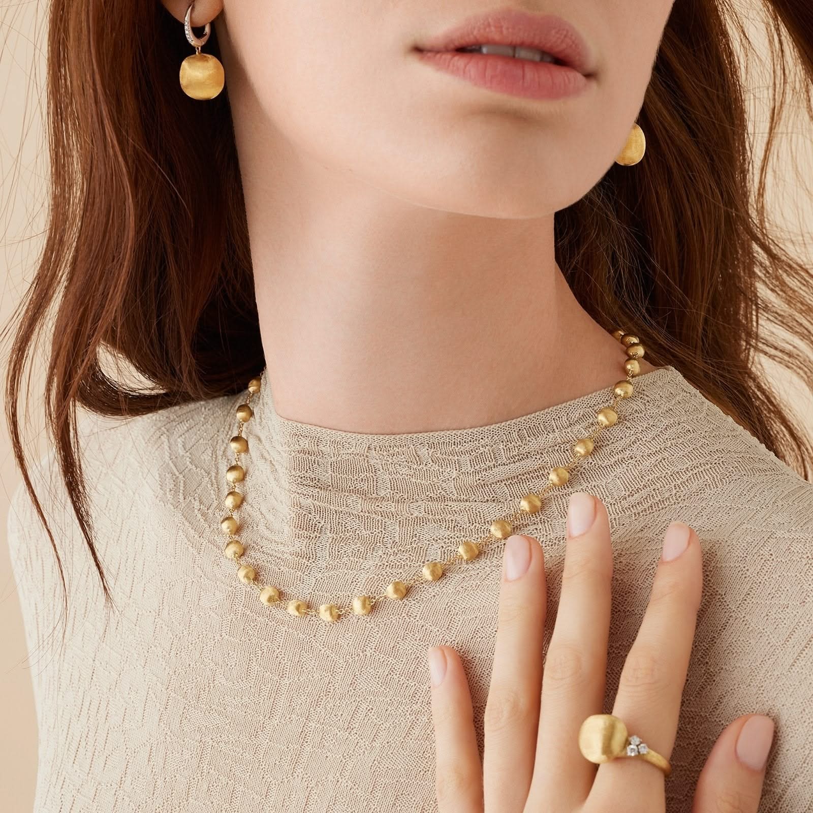 MARCO BICEGO AFRICA 18K YELLOW GOLD BEAD NECKLACE
