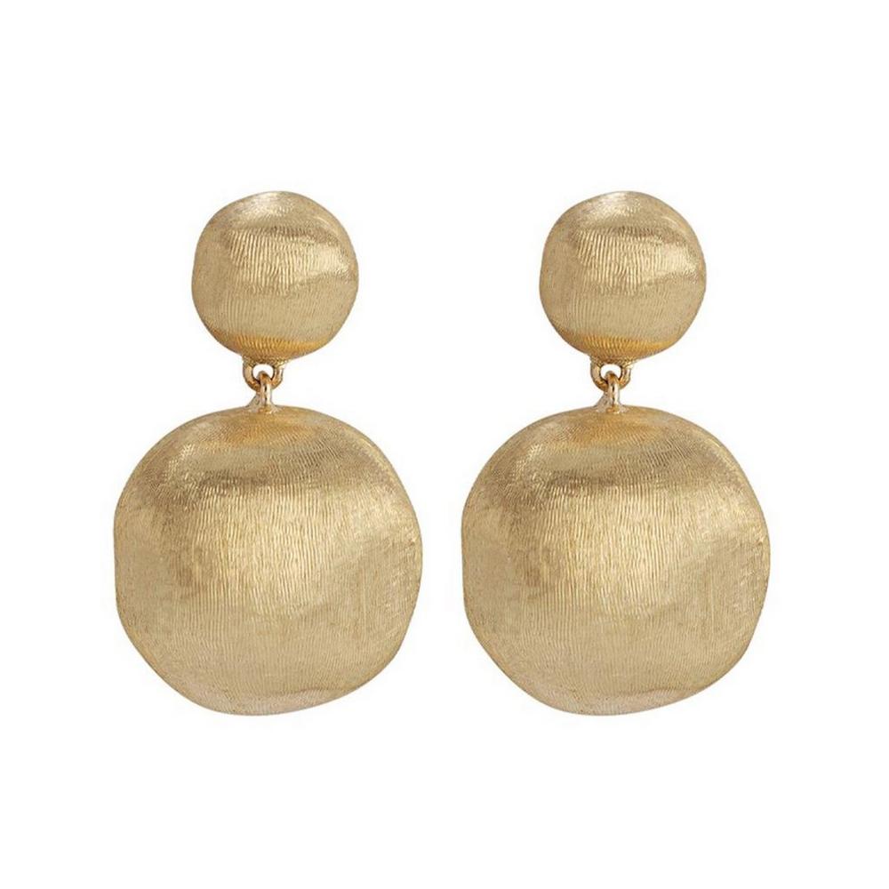 MARCO BICEGO 18K YELLOW GOLD AFRICA TWO-BEAD DROP EARRINGS