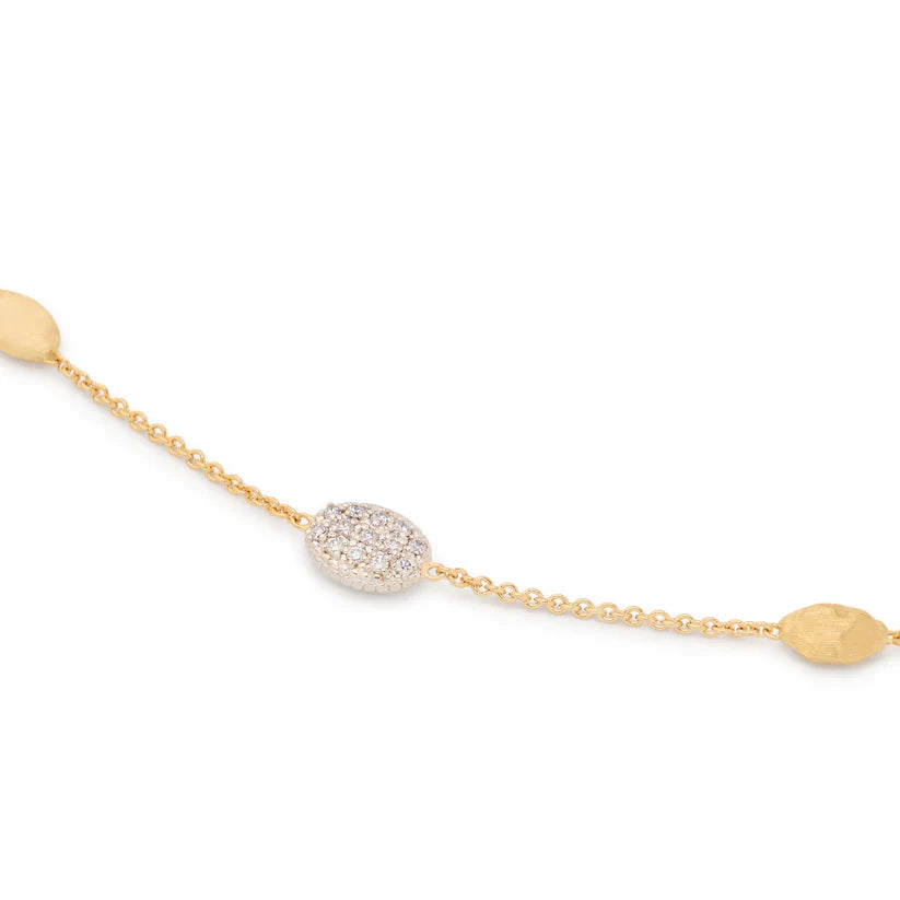 MARCO BICEGO 18K YELLOW GOLD SIVIGLIA SMALL BEAN BRACELET WITH DIAMOND ACCENT