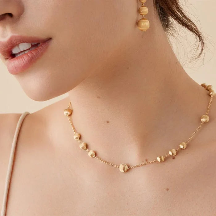MARCO BICEGO AFRICA 18K YELLOW GOLD IRREGULAR BEAD NECKLACE