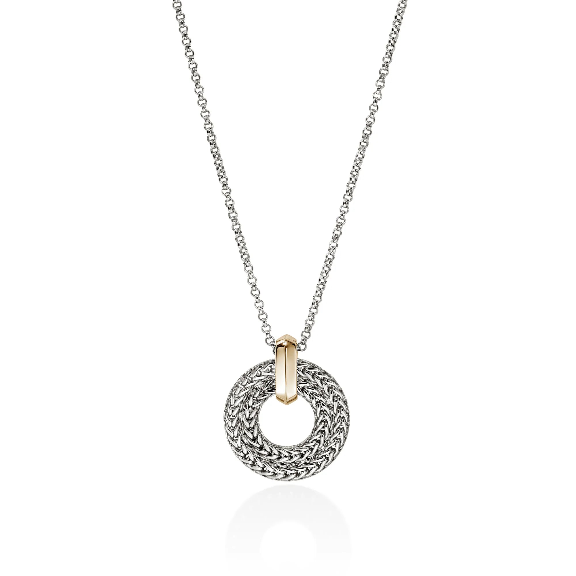 JOHN HARDY ICON LINK PENDANT NECKLACE, STERLING SILVER, GOLD, 2MM