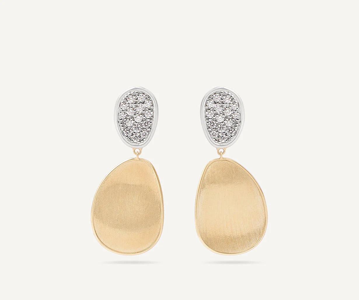MARCO BICEGO 18K YELLOW GOLD LUNARIA SMALL DIAMOND CHANDELIER EARRINGS