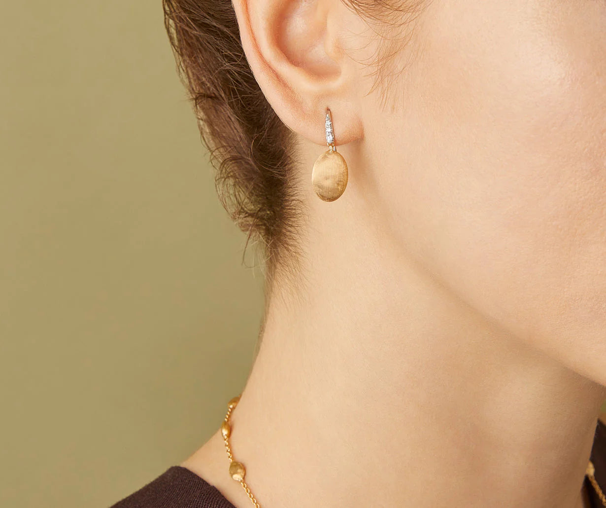 MARCO BICEGO SIVIGLIA 18K YELLOW GOLD DIAMOND 0.039 STUDDED EARRINGS