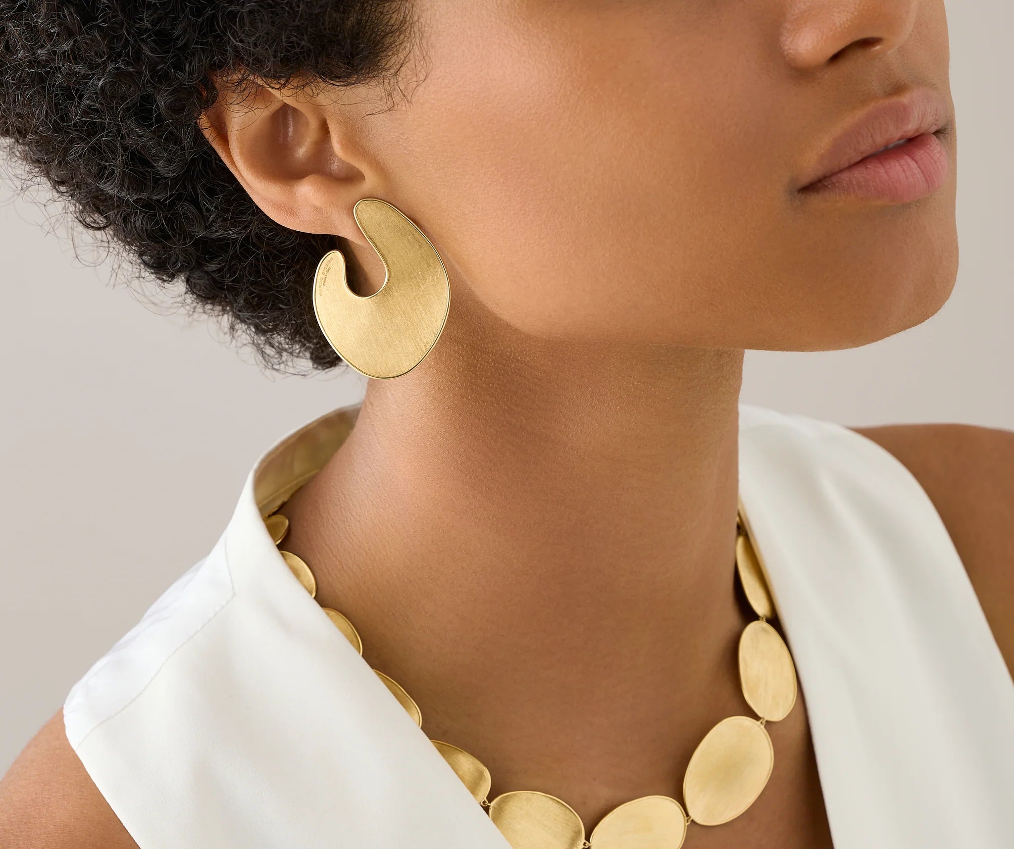 MARCO BICEGO LUNARIA 18K YELLOW GOLD IRREGULAR LEAF EARRINGS
