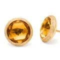 MARCO BICEGO JAIPUR COLOR  18K YELLOW GOLD STUD EARRINGS WITH CITRINE QUARTZ, SMALL