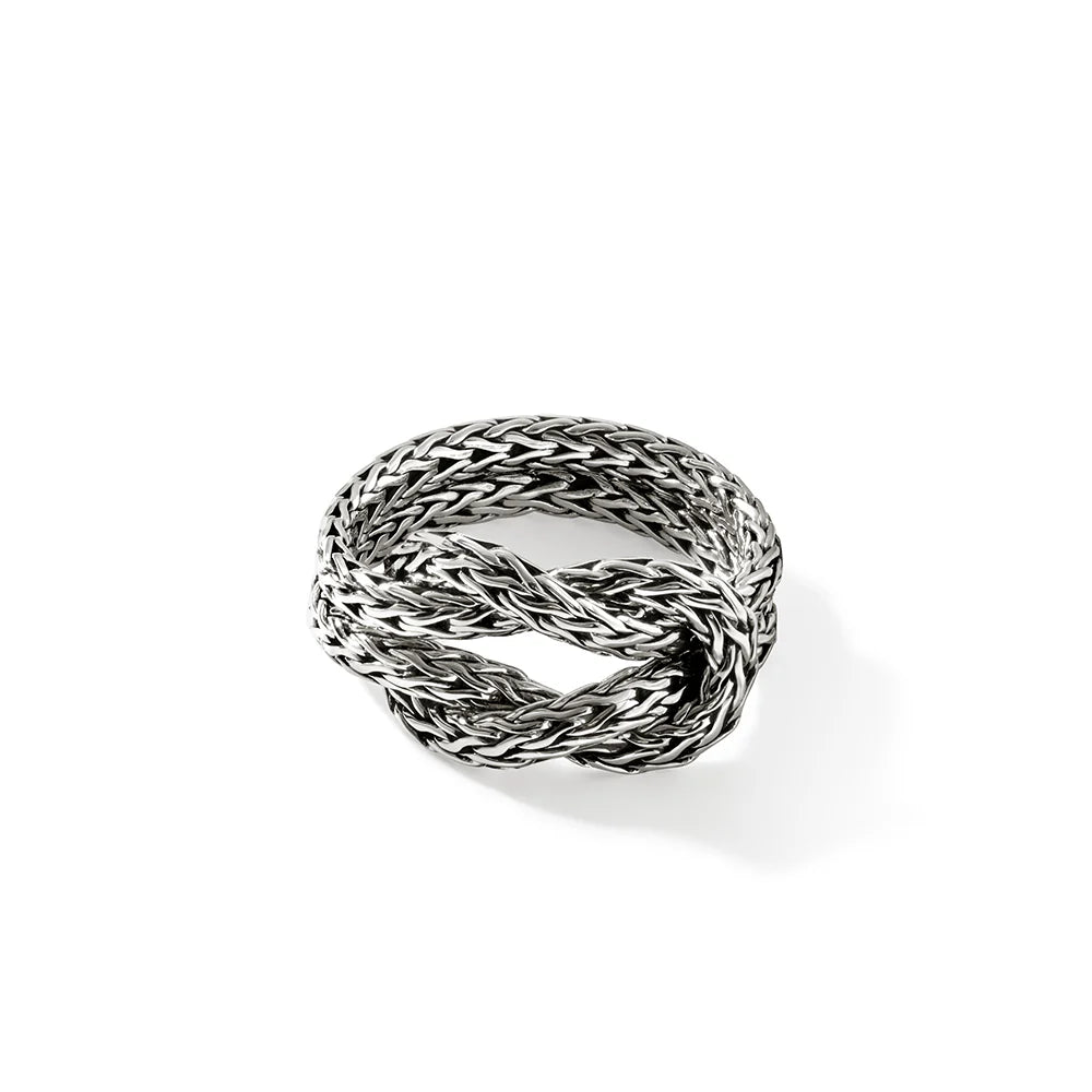 JOHN HARDY STERLING SILVER CLASSIC CHAIN LOVE KNOT RING, SIZE 8