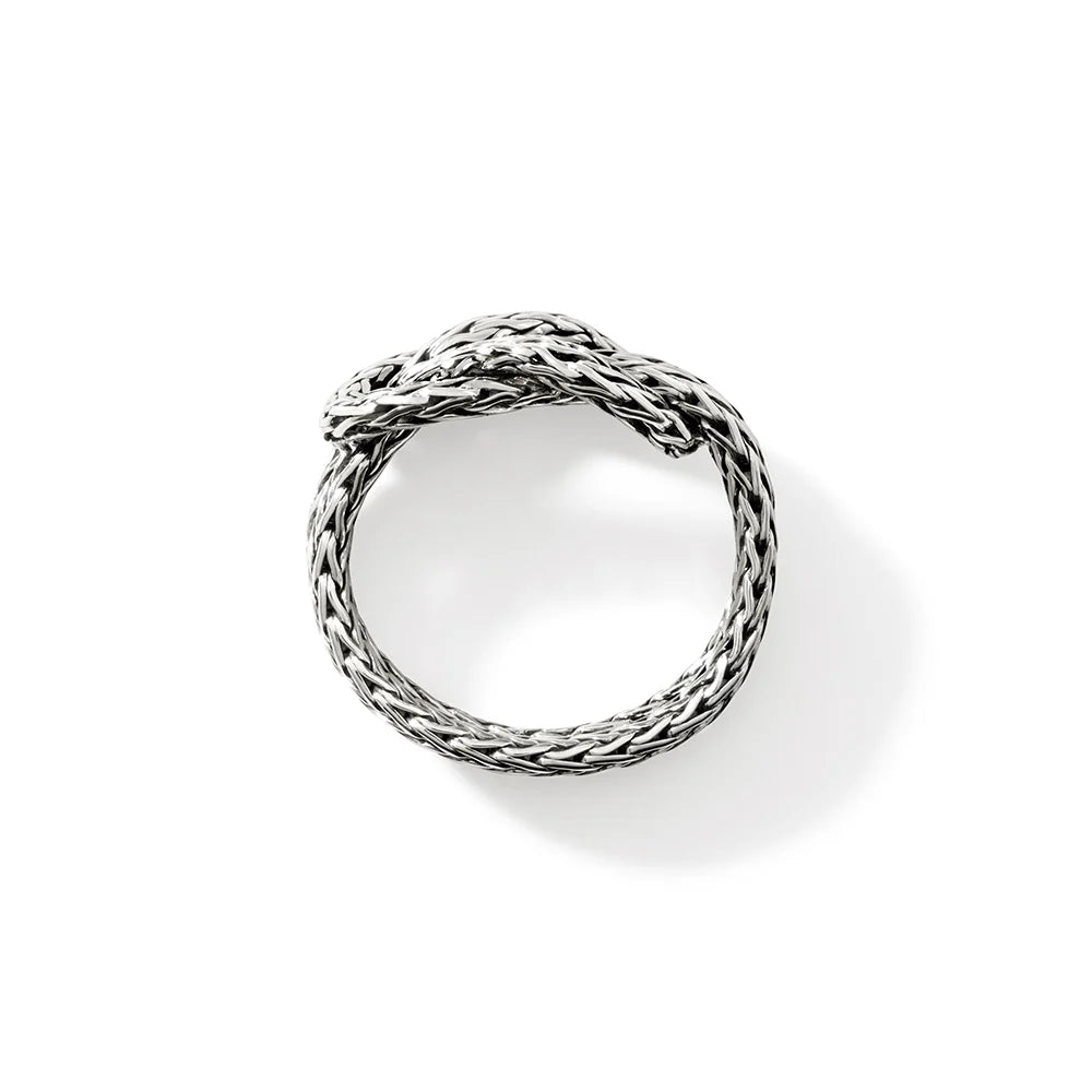 JOHN HARDY STERLING SILVER CLASSIC CHAIN LOVE KNOT RING, SIZE 8