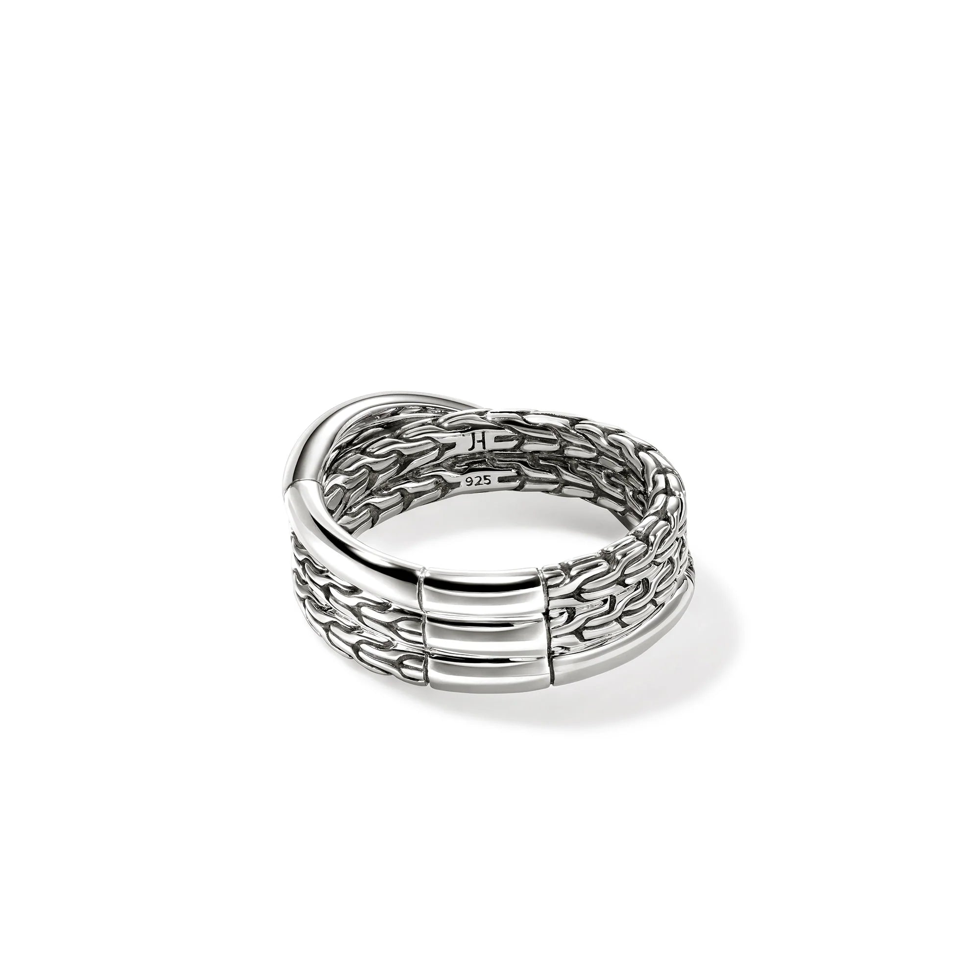 JOHN HARDY ESSENTIAL CROSSOVER RING, STERLING SILVER