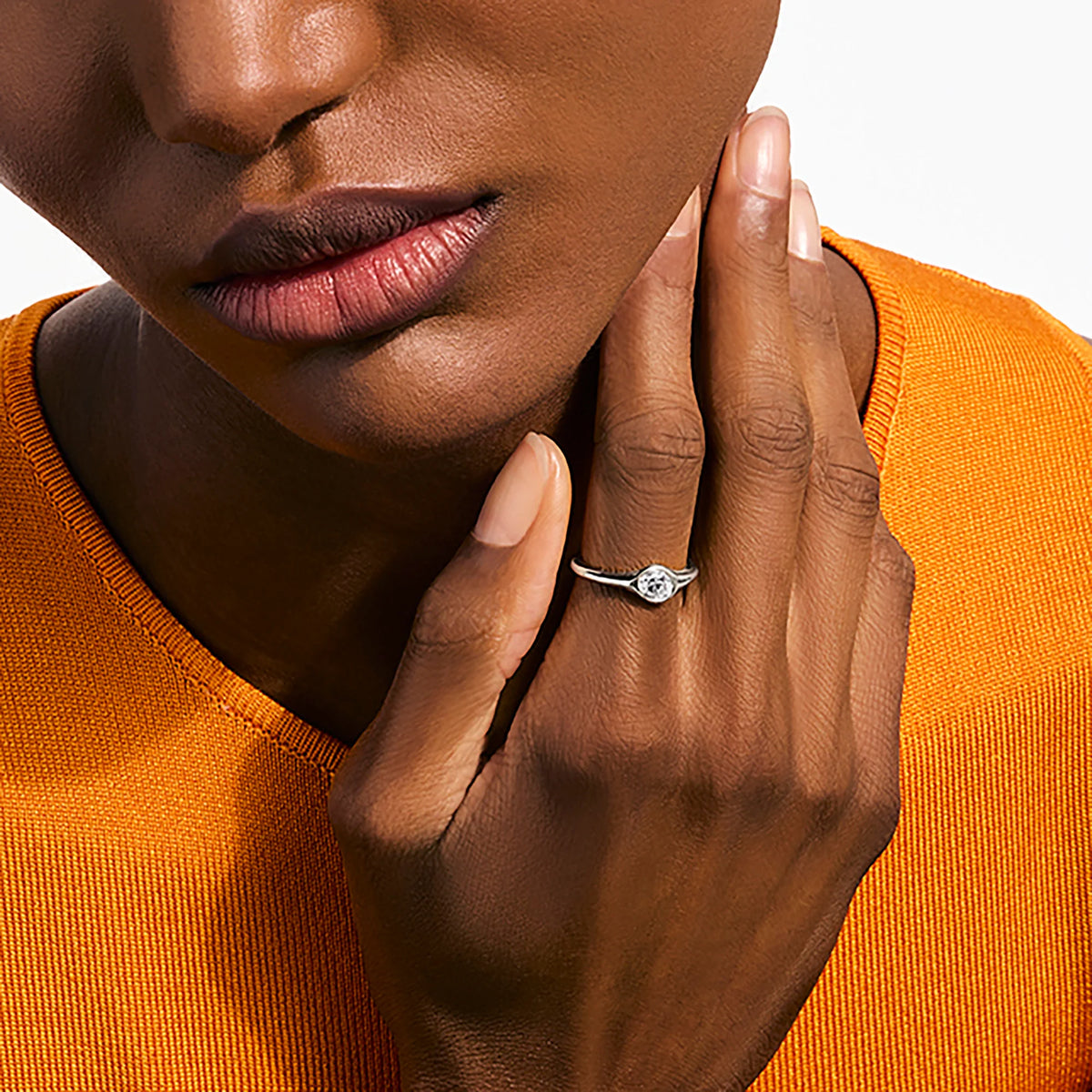 JOHN HARDY LOVESTRUCK STERLING SILVER RING, LAB GROWN DIAMOND 0.75CT