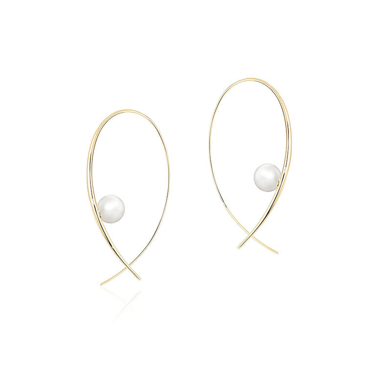 Birks Gold and Pearl | Freshwater Pearl Hoop Earrings