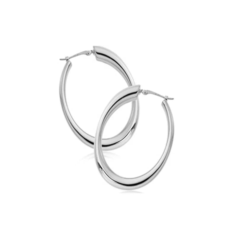 Carla 14K Yellow Gold Medium Oval Hoop Earrings