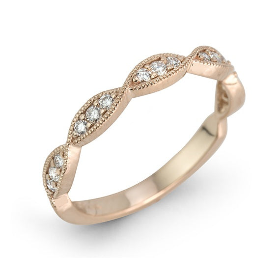 MAX STRAUSS 14K ROSE GOLD ANNIVERSARY RING WITH DIAMONDS (GH/SI) MEASURING 0.19 TOTAL CARAT WEIGHT