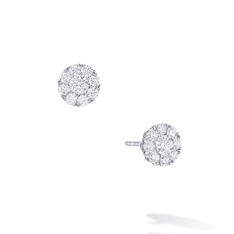 Birks Snowflake Diamond Cluster Stud Earrings