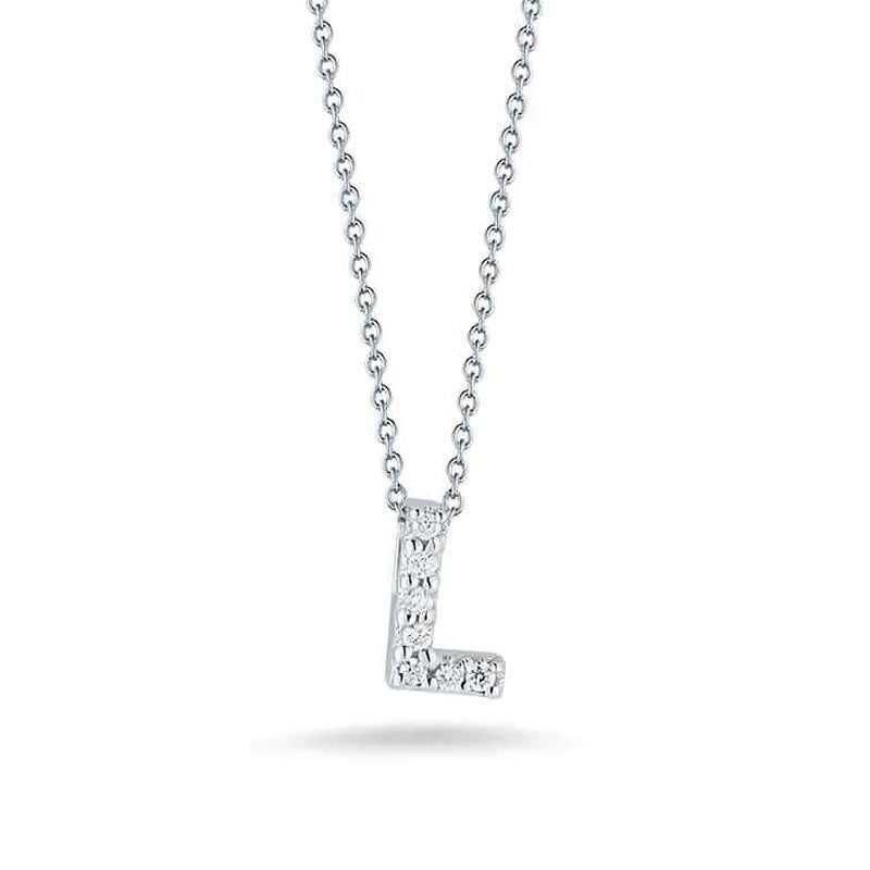 Roberto Coin 18K White Gold Tiny Treasures Diamond Letter 'L' Pendant