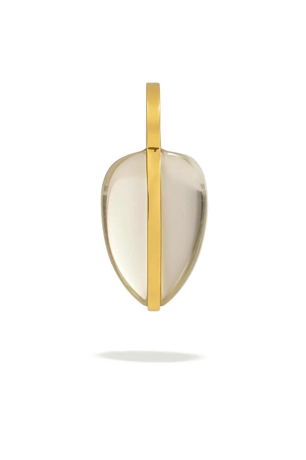 BY PARIAH SMALL PEBBLE PENDANT 14K RECYCLED YELLOW GOLD, GREEN AMETHYST