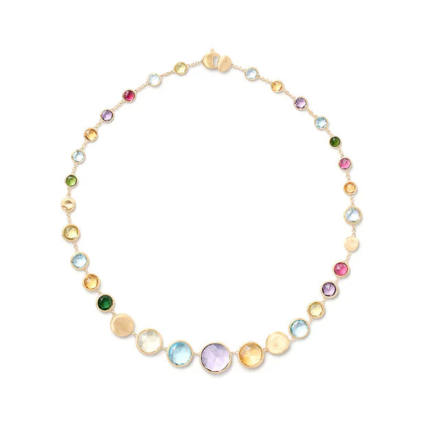 MARCO BICEGO JAIPUR COLOUR LARGE 18K YELLOW GOLD NECKLACE WITH MULTICOLOURED GEMSTONES
