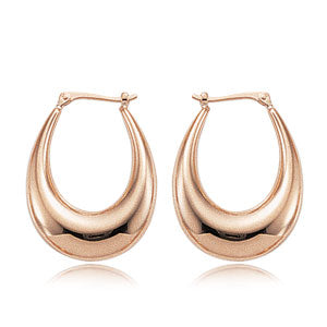 CARLA 14K ROSE GOLD MEDIUM OVAL HOOP EARRINGS