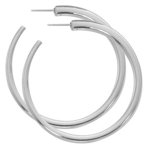 CARLA STERLING SILVER LARGE HOOP EARRINGS WITH POST