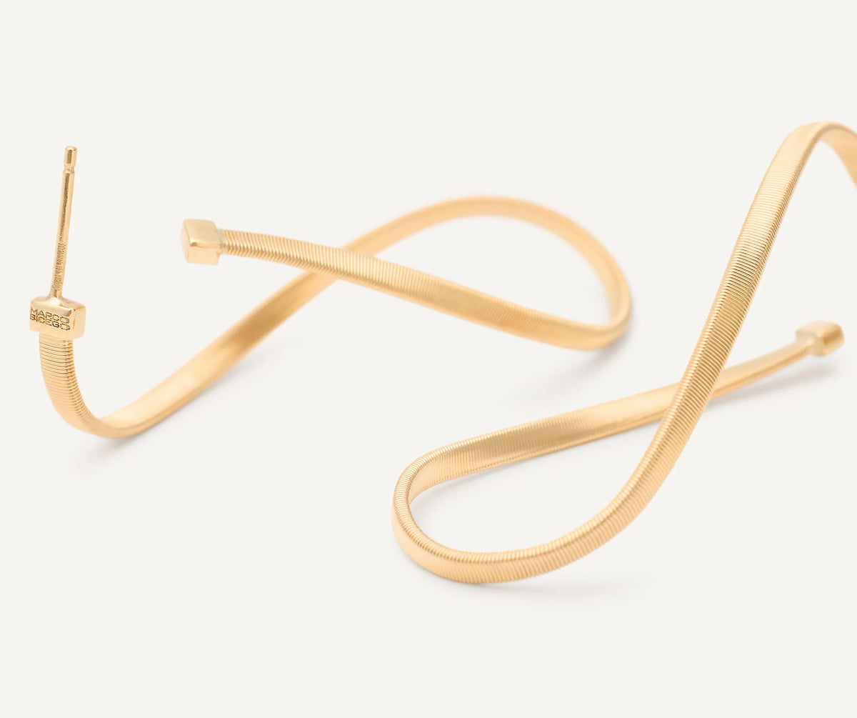 MARCO BICEGO MARRAKECH 18K YELLOW GOLD TWISTED INFINITY-SHAPED COIL EARRINGS