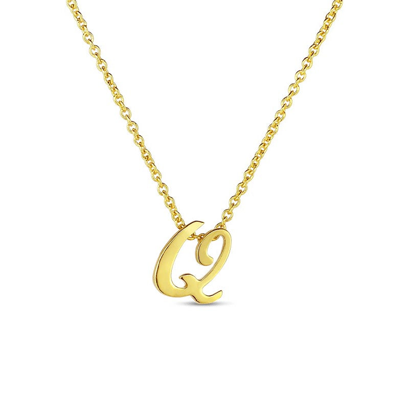 Roberto Coin Tiny Treasures Love Letter 18K Gold 'Q' Pendant