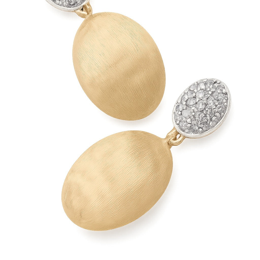 MARCO BICEGO SIVIGLIA 18K YELLOW GOLD EARRINGS WITH DIAMONDS 0.172CT