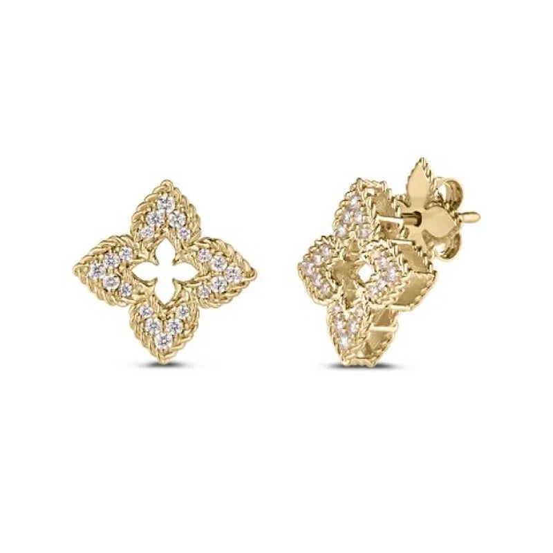 Roberto Coin 18K Yellow Gold Diamond Venetian Princess Earrings