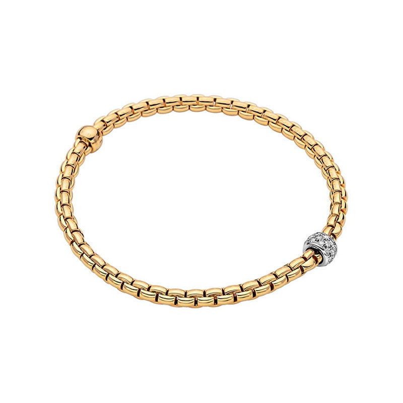 Fope Eka Tiny Yellow Gold & Diamond Bracelet - Small