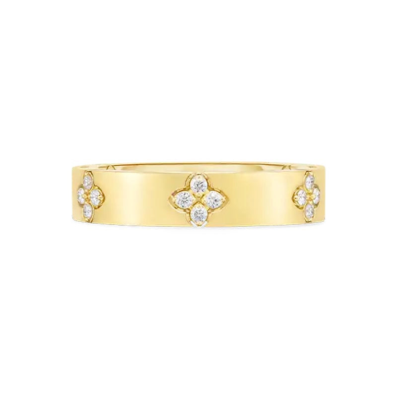 Roberto Coin 18K Yellow Gold Narrow Verona Band with Diamond Accent 0.15TW