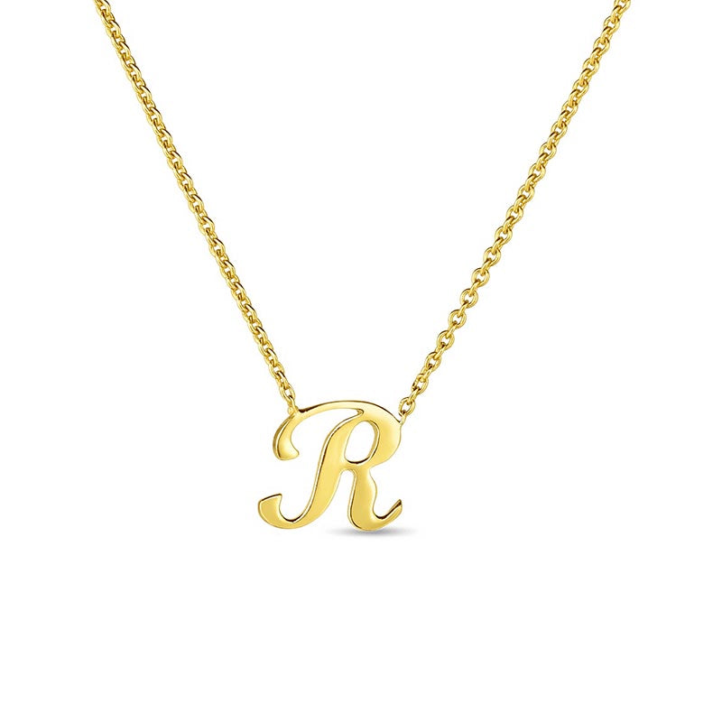 Roberto Coin Tiny Treasures Love Letter 18K Gold 'R' Pendant