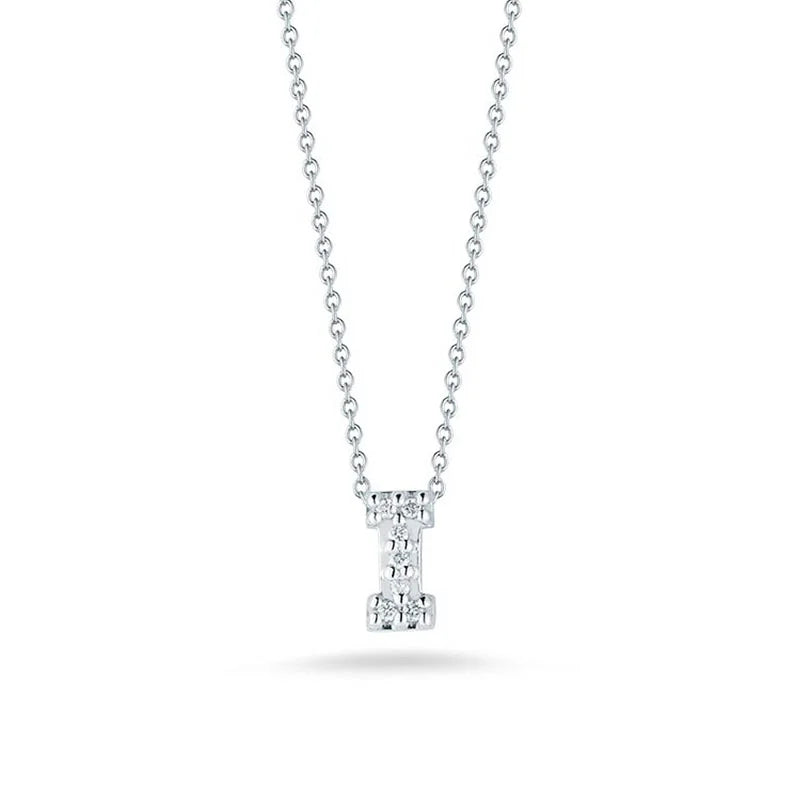 Roberto Coin 18K White Gold Tiny Treasures Diamond Letter ‘I’ Pendant