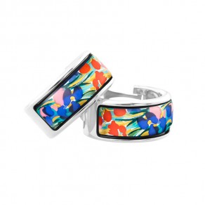 Hommage à Claude Monet Giverny Mini-Creole Huggie Earrings With Omega Backs