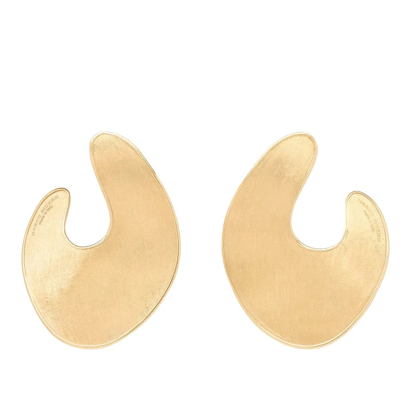 MARCO BICEGO LUNARIA 18K YELLOW GOLD IRREGULAR LEAF EARRINGS