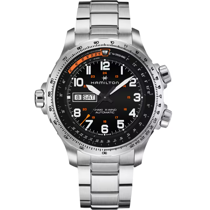 HAMILTON KHAKI AVIATION X-WIND DAY DATE AUTO 45MM