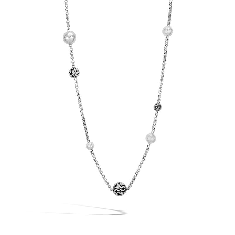 Classic Chain Hammered Long Necklace