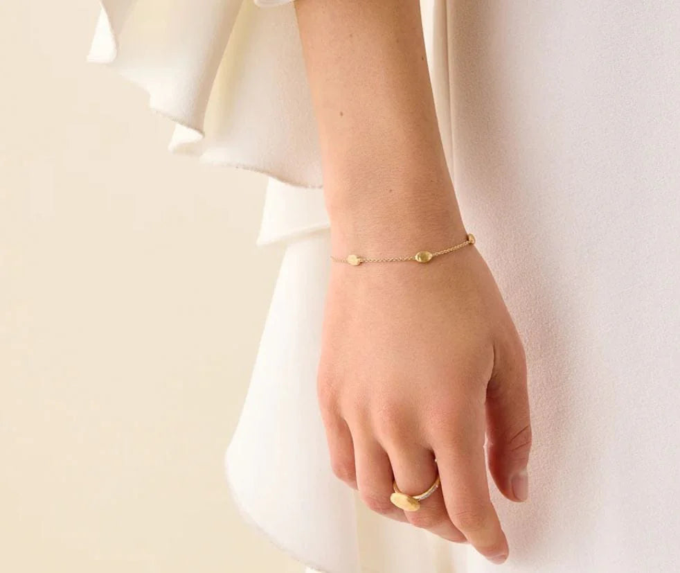 MARCO BICEGO SIVIGLIA 18K YELLOW GOLD BRACELET WITH OVAL BEADS, SMALL