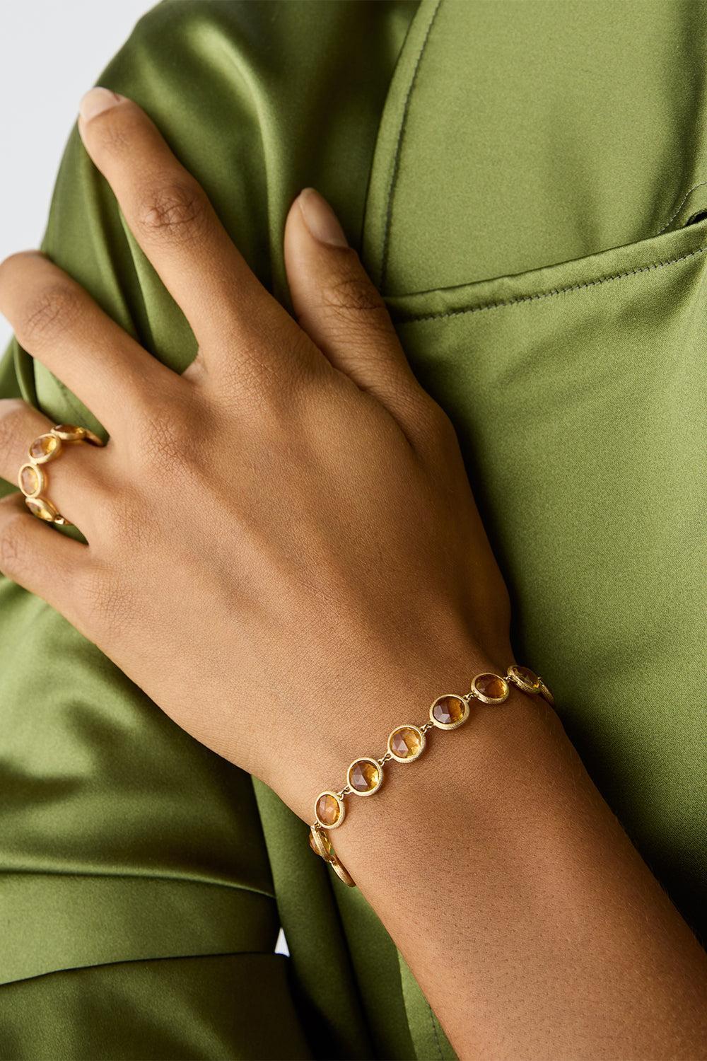MARCO BICEGO JAIPUR COLOUR 18K YELLOW GOLD BEZEL SET CITRINE QUARTZ BRACELET