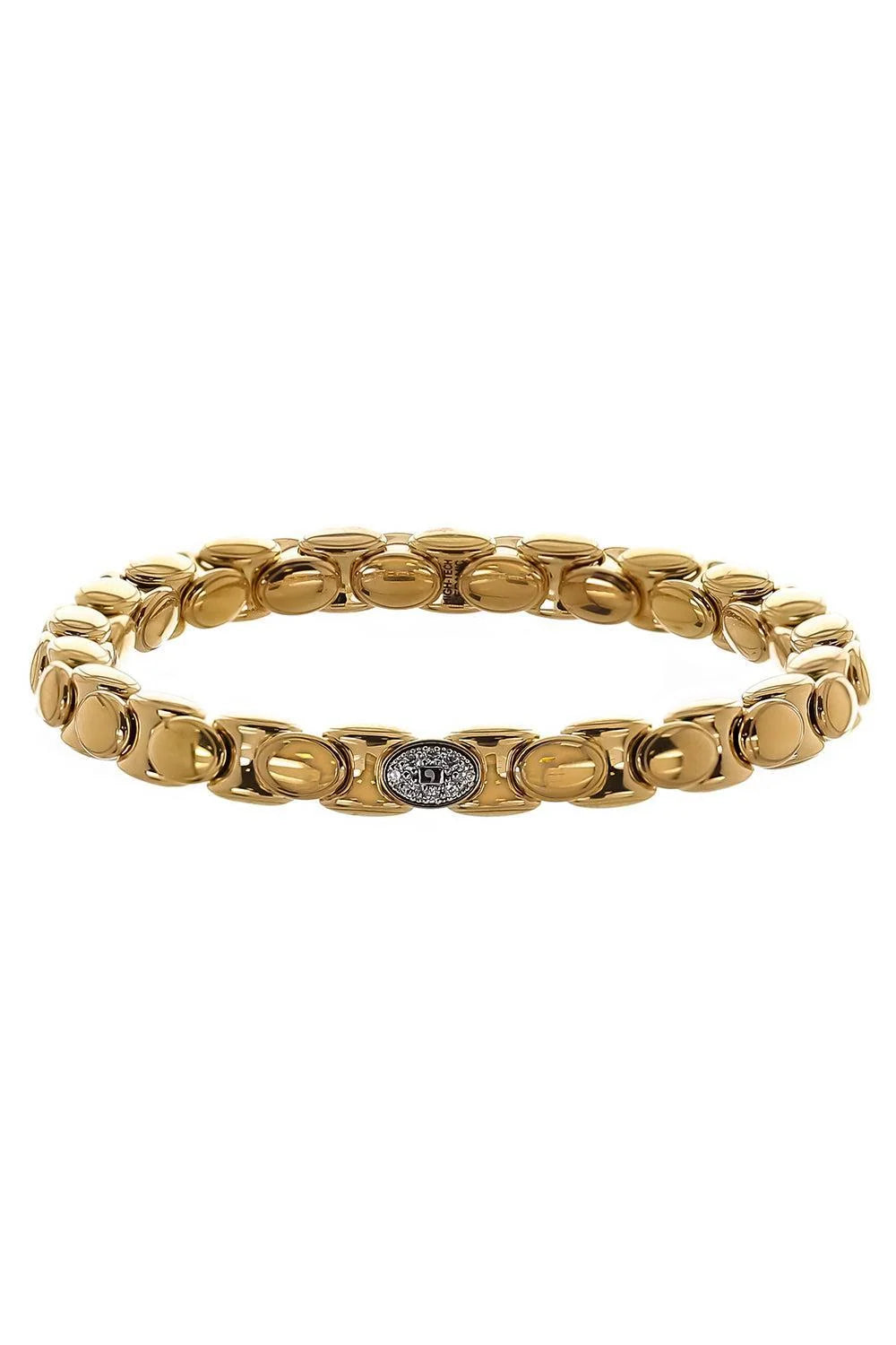 ROBERTO DEMEGILO ANACONDINO WITH 18K YELLOW GOLD OVERLAY HAVING ONE 18K YELLOW GOLD STATION 0.18 TW