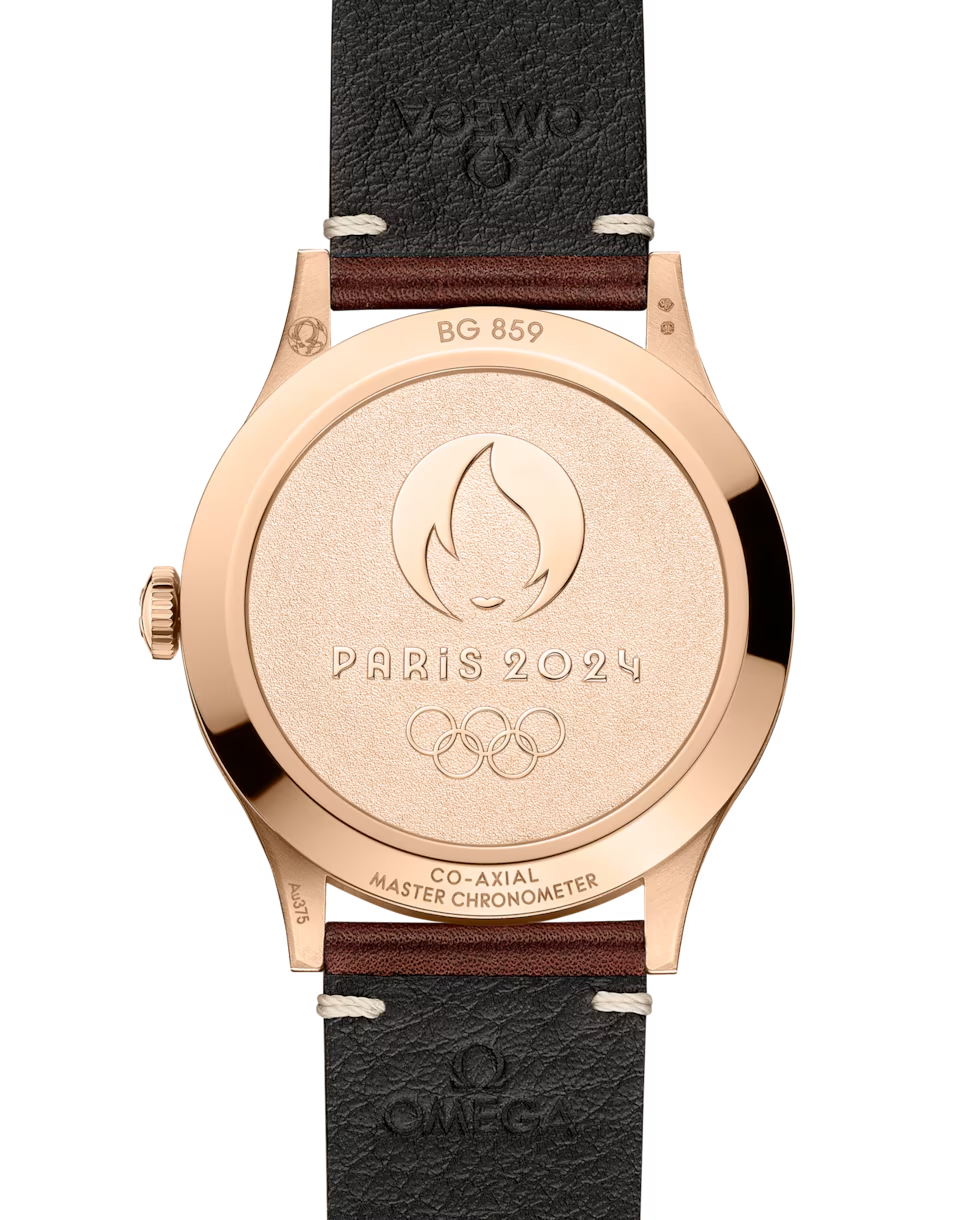 OMEGA SPECIALITIES PARIS 2024 BRONZE GOLD EDITION 39MM, BRONZE GOLD ON LEATHER STRAP