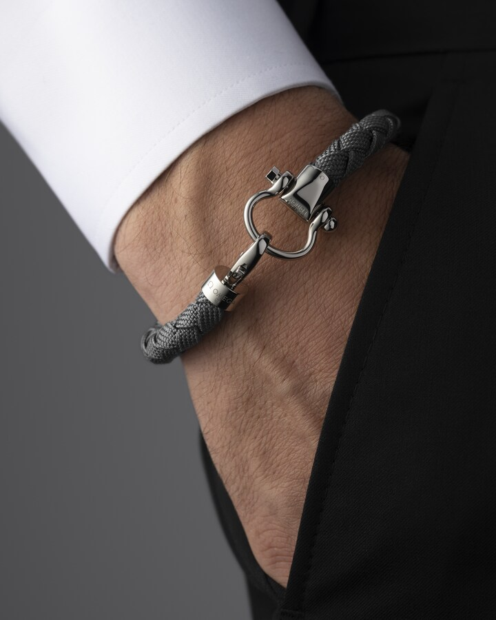 OMEGA SAILING DARK GRAY NYLON BRACELET WITH STAINLESS STEEL CLASP